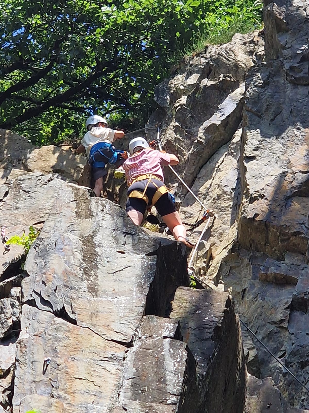 Klettergruppe am Fels